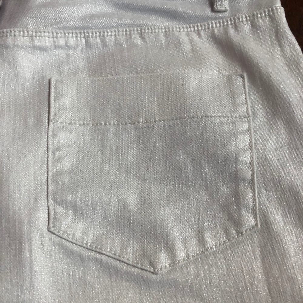 Like New Coldwater Creek White Metallic Jeans - Picture 3 of 7
